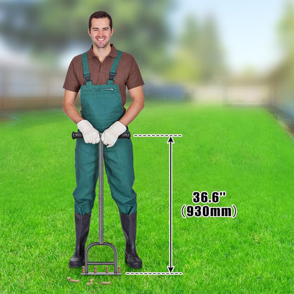Lawn Coring Aerator Tool, Stainless Steel 4-Core Manual Plug Aerator for Yard & Lawn Aeration