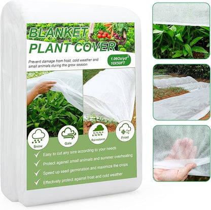 YDSL Plant Covers Freeze Protection 10FT×50FT, 1.06 oz/yd² Floating Row Covers for Garden Beds