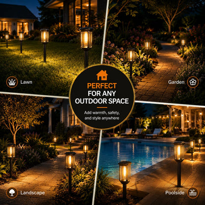 Tenmiro Solar Pathway Lights Outdoor 8 Pack, Bright Solar Garden Lights
