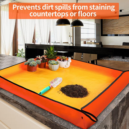 Extra Large Repotting Mat for Indoor Plants Transplanting and Potting Mix Mess Control, 39.5" X