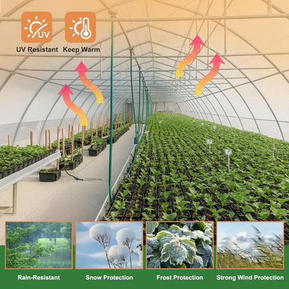 18 Mil Greenhouse Cover, 10x18 FT Clear Heavy Duty Greenhouse Tarp, UV Resistant Waterproof Green