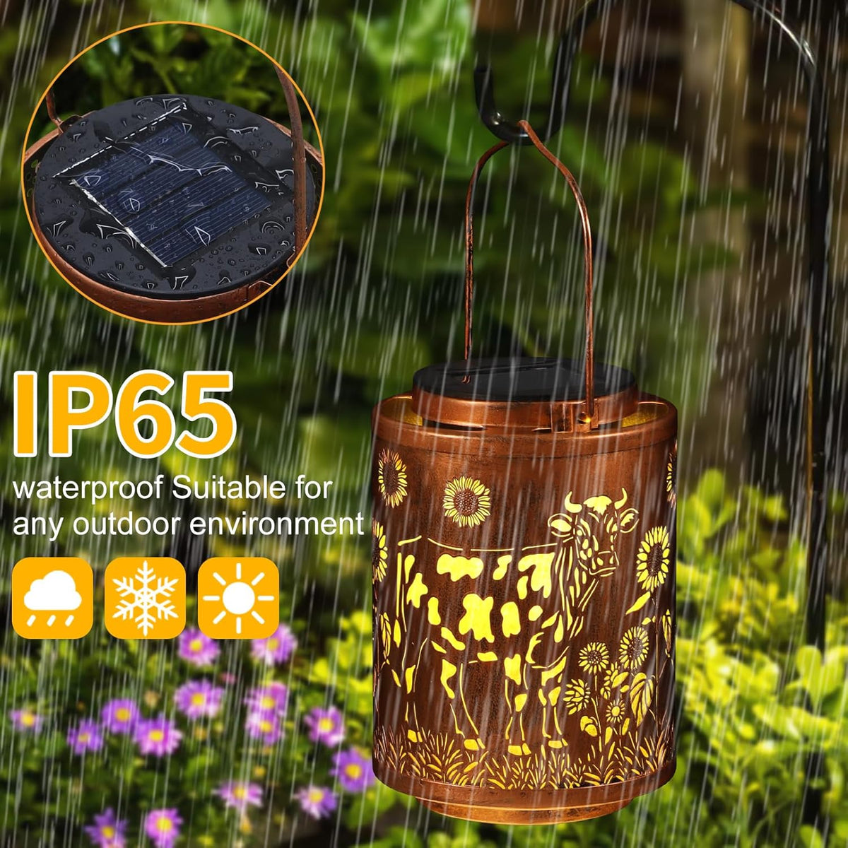 Solar Lanterns Garden Decor Birthday Gifts for Women Mon Grandma Metal Hanging Solar Lights