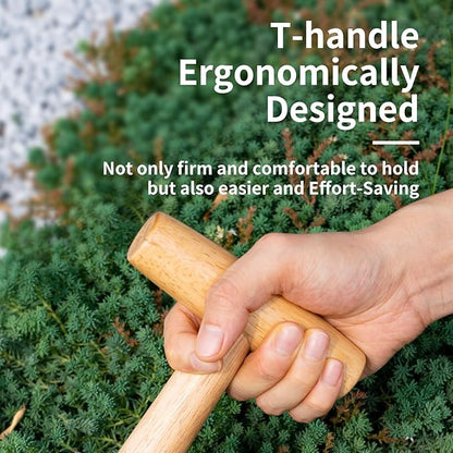 FLORA GUARD Hand Dibber Garden Tool, Seed Planter Tool with Wood Handle for Sowing Seed - 5" Seed
