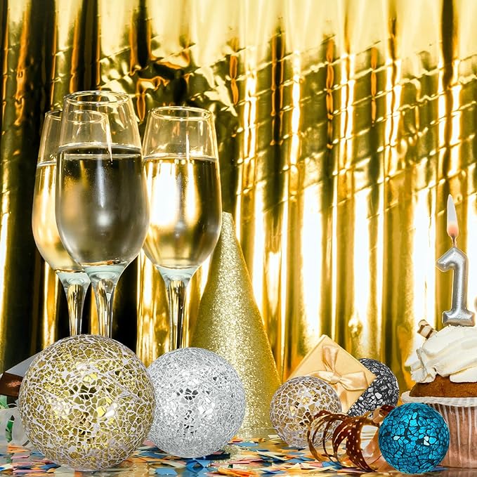 Decorative Ball for Bowls, 3 Inch Mosaic Glass Balls Decorative Glass Orbs for Home Decor/Dining