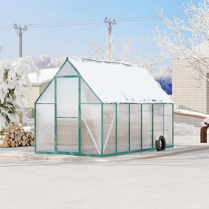 6'X11' Aluminum-Framed Polycarbonate Greenhouse, Heavy Duty Polycarbonate Greenhouse with Quick