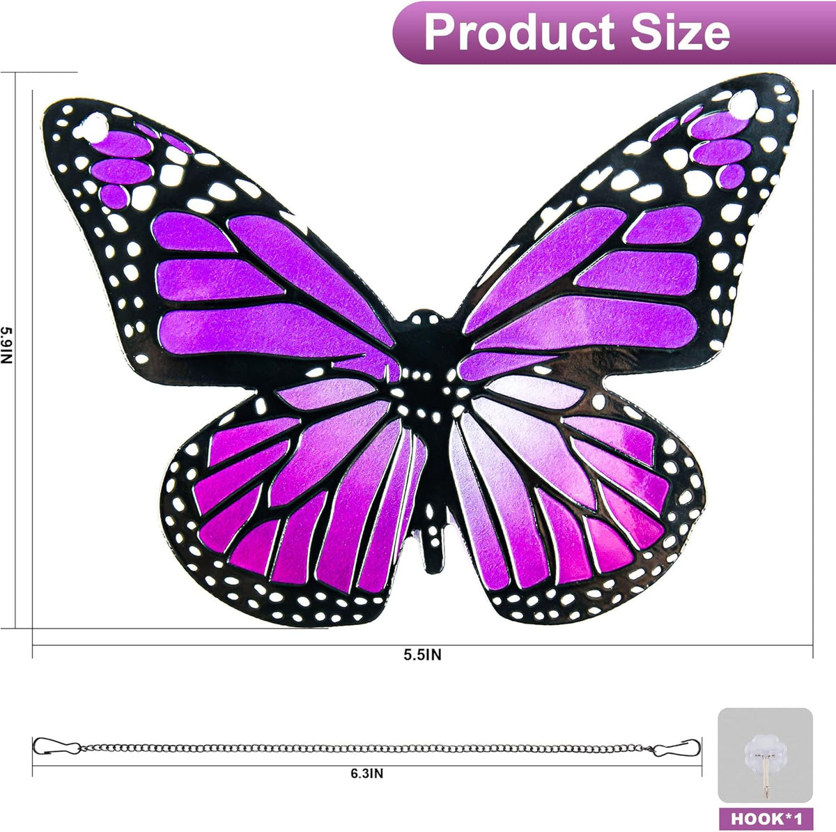 Butterfly Stained Glass Window Hanging Purple Butterfly Suncatcher, Butterfly Ornaments Gift for