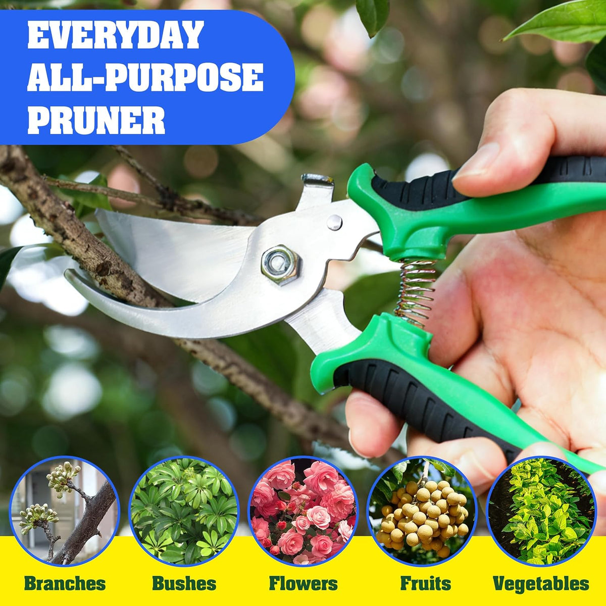 4 Pack Garden Pruning Shears, Stainless Steel Garden Shears, Gardening Shears, Garden Scissors