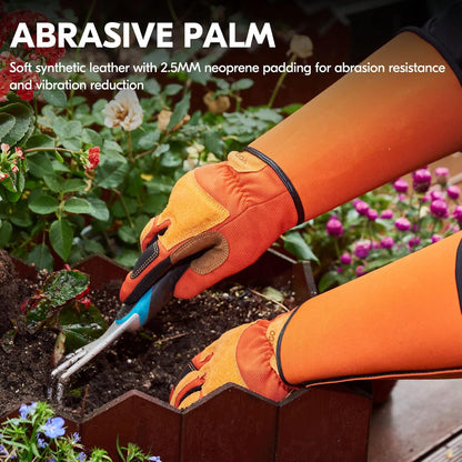 Vgo... Gardening Gloves Unisex,Safety Work Gloves,Long Sleeves Gauntlet,Puncture
