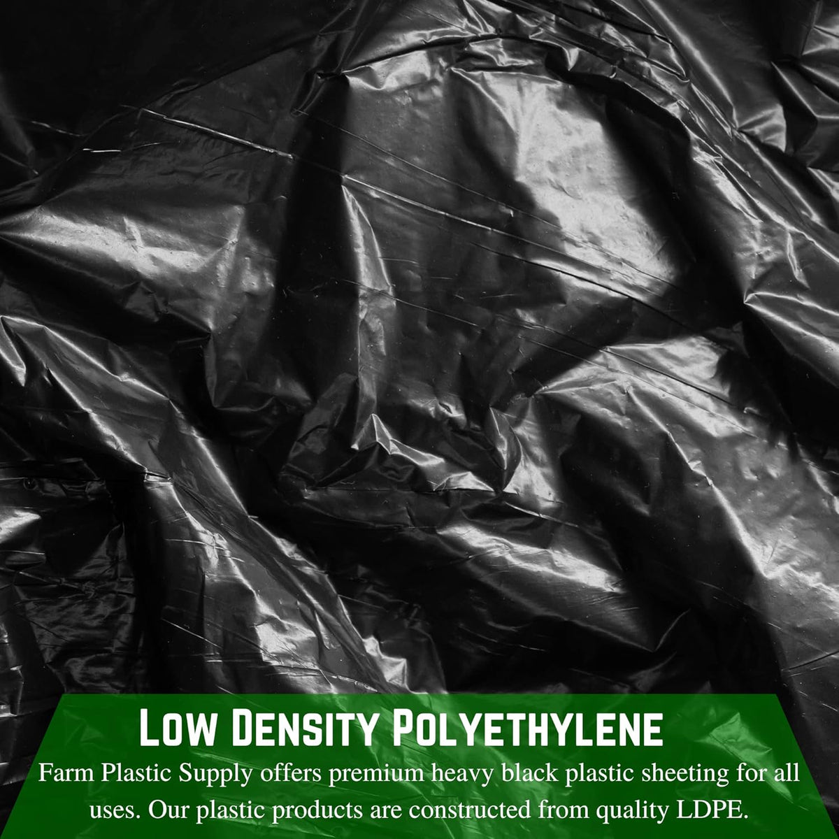 Farm Plastic Supply - Black Plastic Sheeting - 10 mil - (2.5' x 100') - Polyethylene Vapor Barrier
