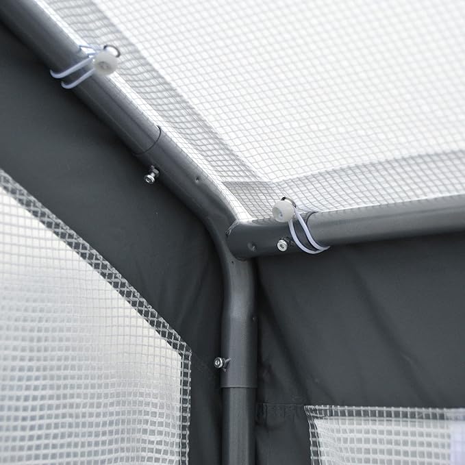 Outsunny 8' x 6' x 7' Walk-in Greenhouse, Outdoor Garden Warm Hot House with 4 Roll-up Windows, 2