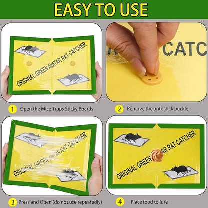 Ezoon 36 Pack Large Mouse Glue Traps with Enhanced Stickiness, Sticky Rat Traps, Sticky Snake Trap