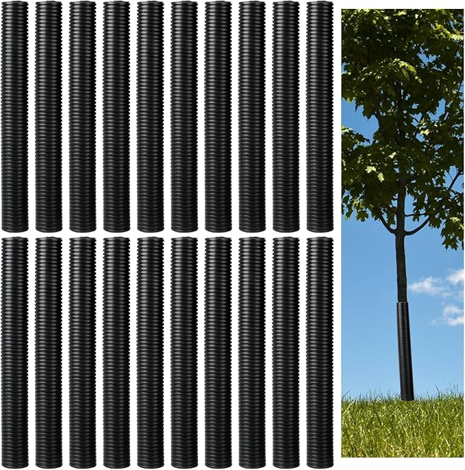 Menkxi 20 Pcs Corrugated Tree Guards Saplings Tree Trunk Protectors from Deer Tree Tubes Guard Tube