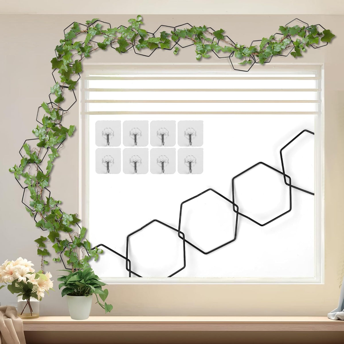 24 Pcs Chain Trellis for Climbing Plants, 120 Inch Long Metal Plant Trellis Indoor Outdoor, Garden
