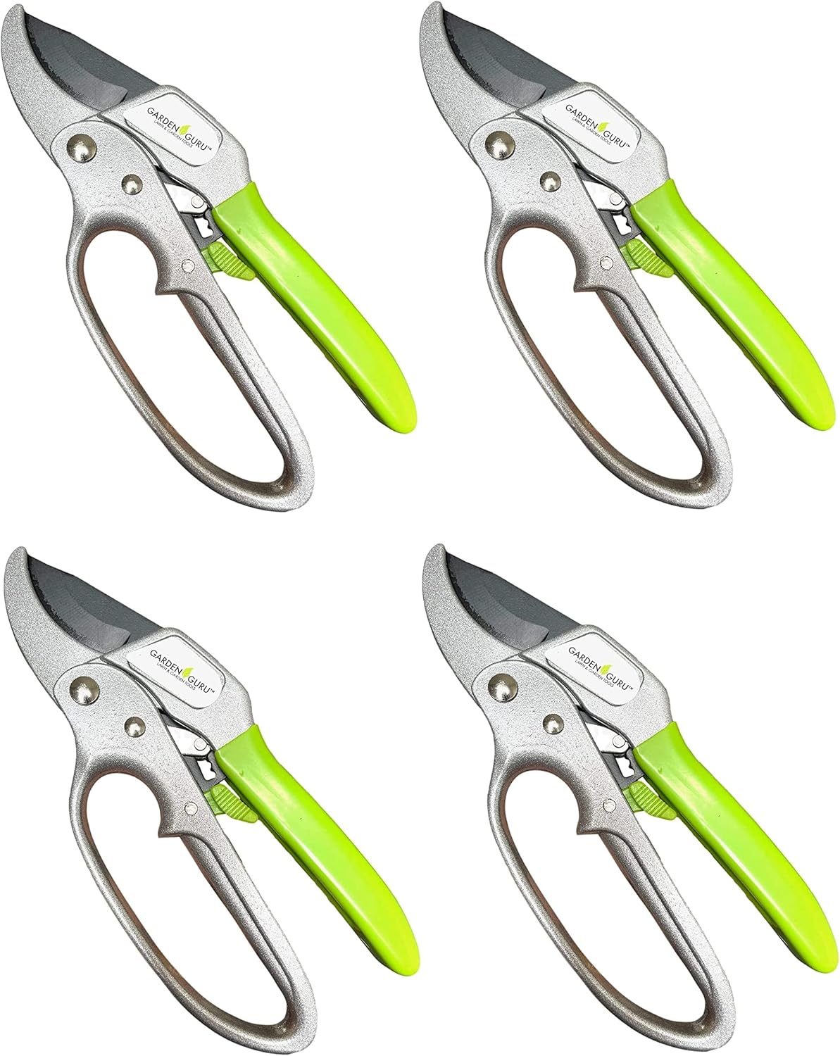 Garden Guru Professional Ratchet Pruning Shears Clippers – 4X Cutting Power – Ratcheting Garden
