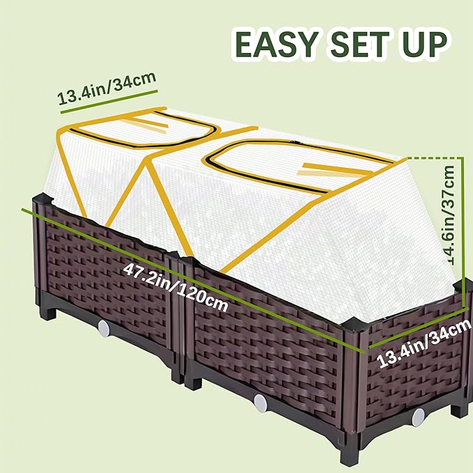 47.2" *14.6" *13.4" Foldable Garden Accelerator Plants Cover Freeze Protection for Raised Bed, Mini