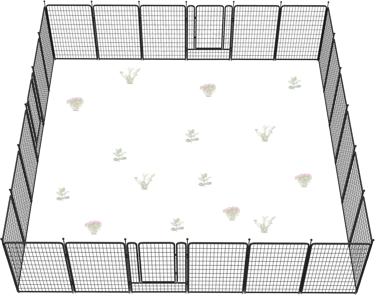 FXW Garden Fence Outdoor for The Yard – 50in(H) x 62.6ft(L) Heavy Duty Metal Animal Barrier for Dog