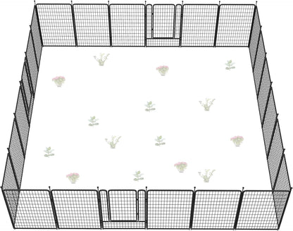 FXW Garden Fence Outdoor for The Yard – 50in(H) x 62.6ft(L) Heavy Duty Metal Animal Barrier for Dog