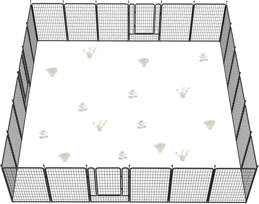 FXW Garden Fence Outdoor for The Yard – 50in(H) x 62.6ft(L) Heavy Duty Metal Animal Barrier for Dog