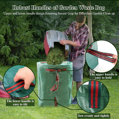 2 Pack 72 Gallons Reusable Yard Waste Bags,Heavy Duty Lawn and Leaf Bags,Dustpan-Type Garden Bag