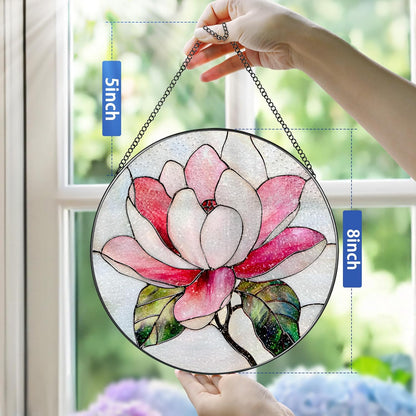 8-Inch Stained Glass Ornament, Stained Glass Window Hanging, Window Hanging Decor Suncatcher