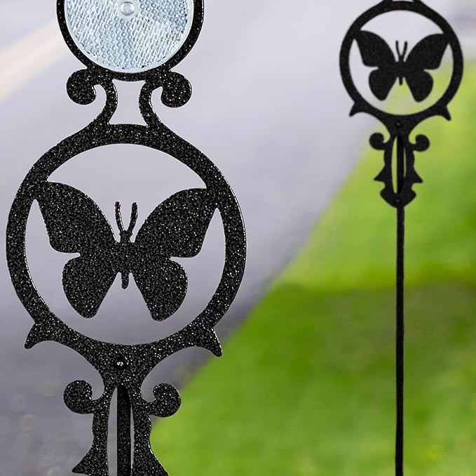 Touch of Class Pathways Reflective Driveway Marker Stake Set of Two for Outdoor Use | Butterfly
