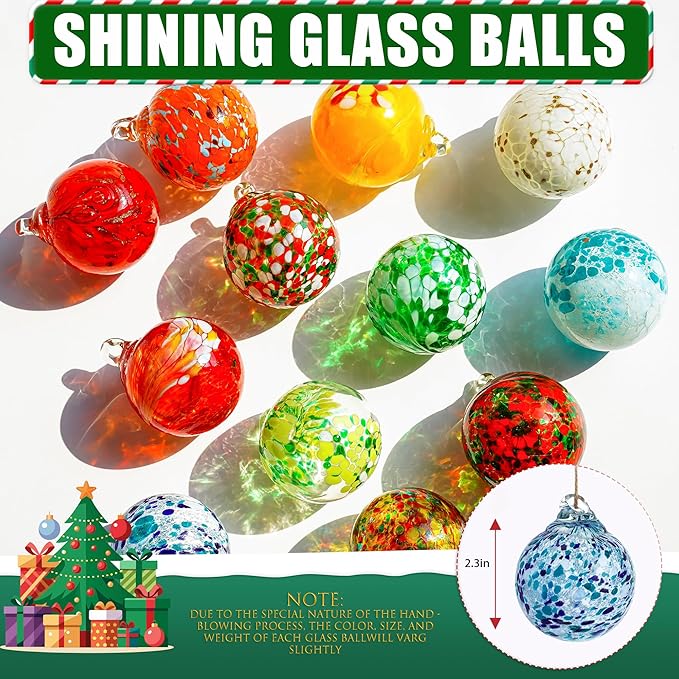 Hand Blown Glass Gazing Balls for Garden Hanging Friendship Balls Christmas Ball Ornaments for Xmas