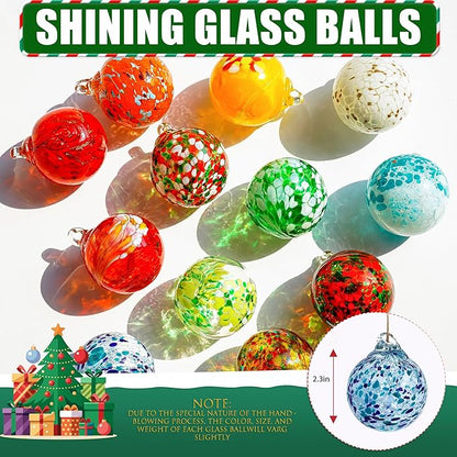 Hand Blown Glass Gazing Balls for Garden Hanging Friendship Balls Christmas Ball Ornaments for Xmas