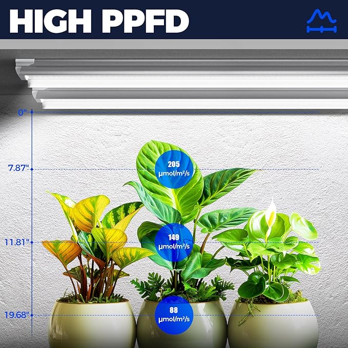 Barrina Grow Lights for Indoor Plants, 3FT 5000K Daylight White Full Spectrum Plant Lights, 180W(6