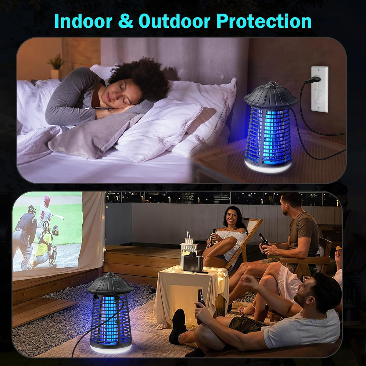 Bug Zapper Indoor Outdoor with LED Light, ZECHUAN Mosquito Killer Lantern, Electronic Fly Trap