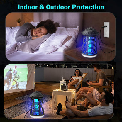 Bug Zapper Indoor Outdoor with LED Light, ZECHUAN Mosquito Killer Lantern, Electronic Fly Trap