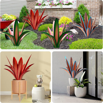 TOMBABY Enlarge Thickened Wind Resistant Metal Agave Garden Art Metal Plant Country Sculpture
