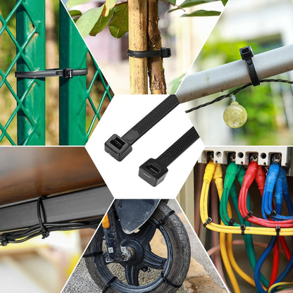 12 Inch V-Shaped Zip Ties Double Sided Toothed,250 LBS Tensile Strength Heavy Duty Cable Wire Ties