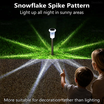DenicMic Solar Lights Outdoor Waterproof 10 Pack Pathway Lights Cool White