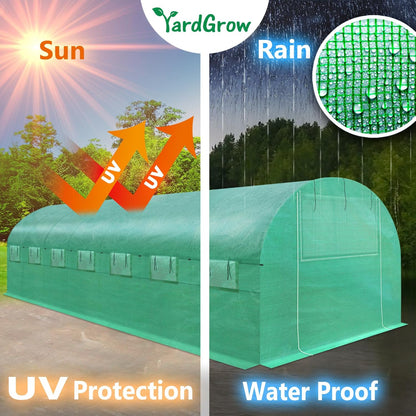 YardGrow Greenhouse Replacement Cover Larger Walk in Outdoor Plant Gardening Greenhouse, 2-Doors