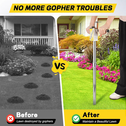 Gopher & Mole Bait Applicator, Stainless Steel Gopher/Mole/Vole Killer, Durable and Removable