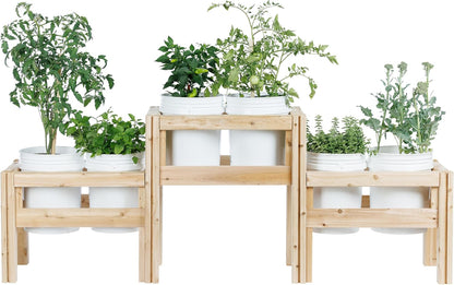 Greenes Fence Two-Tiers Six Bucket Elevated Cedar Wood Garden Frame, 79 in. x 16 in. x 30 in.