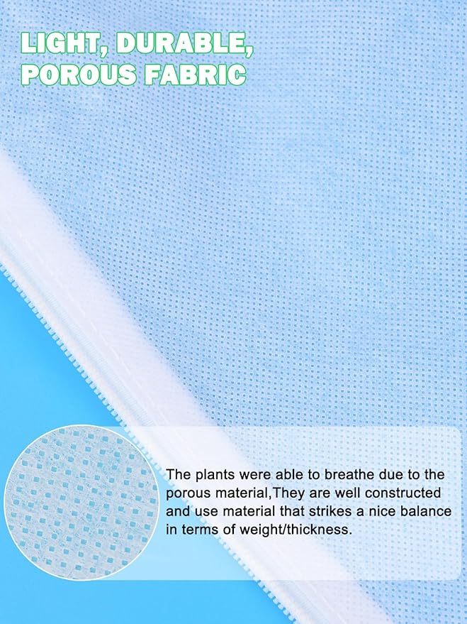 Abimars Plant Covers Freeze Protection Jacket 1.77 oz/yd², 3.2ft x 3.2ft Reusable Winter Plant