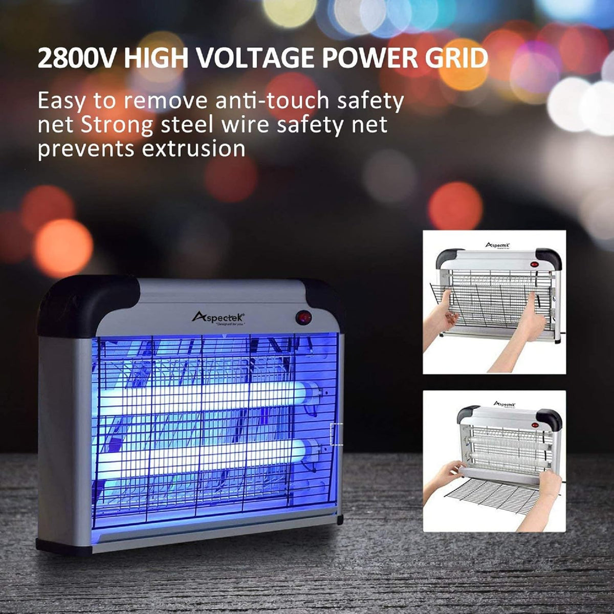 ASPECTEK Insect Killer, Bug Zapper, Powerful 20W Electronic Indoor Fly Zapper, Mosquito