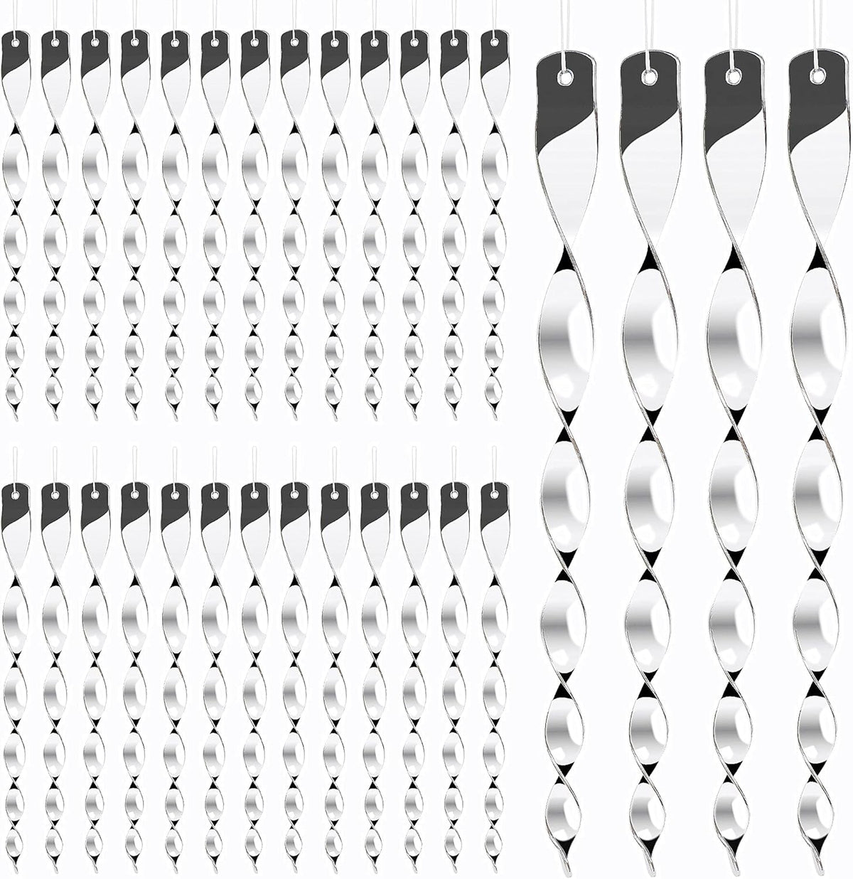 Hausse 30 Pack Bird Deterrents for Outside, Bird Repellent Hanging Silver Plastic Reflectors Scare
