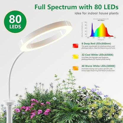 Full Spectrum Grow Light with Stand for Indoor Plants, Floor Plant Light, 6/12/18H Timer, 3 Color