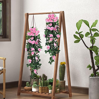 RECUTMS Fake Hanging Flower, 2PCS Artificial Rose Vine Plants Flowers Wedding Home Decoration and