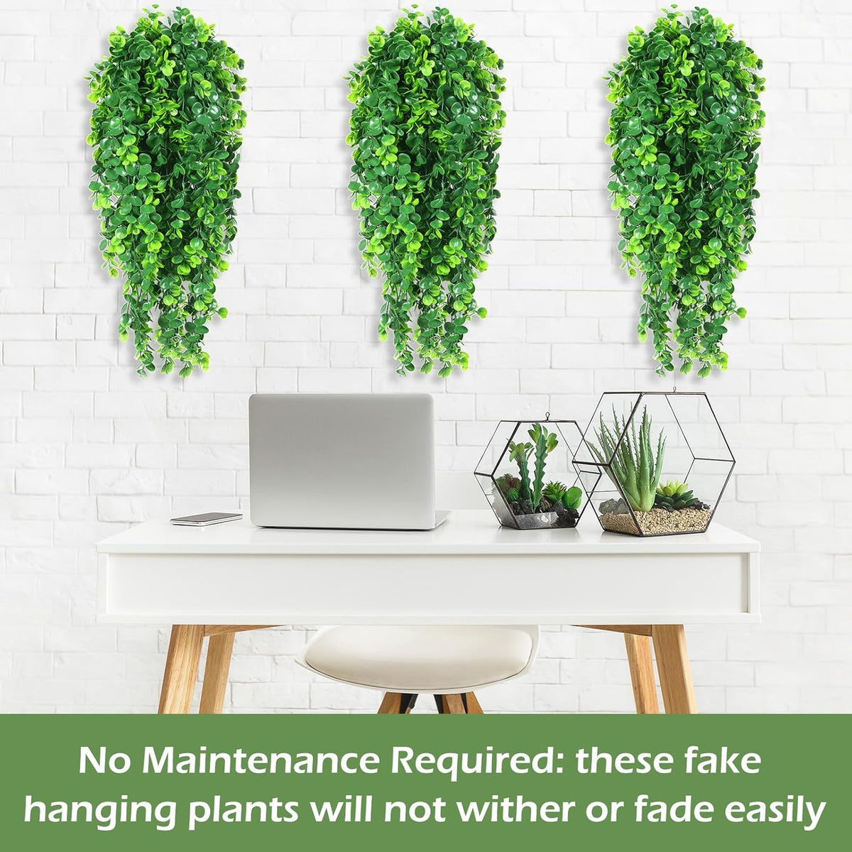 Hoteam 24 Pcs Artificial Hanging Plants 32 Inch Fake Ivy Vines with Fake Leaves Patio Artificial