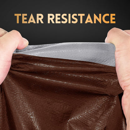 Tarp 20x20 ft Heavy Duty 10mil Silver/Brown 100% Waterproof High Durability Multipurpose Outdoor