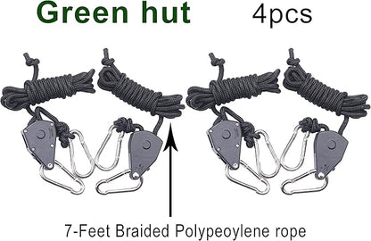 2 Pair of 1/8 inch Adjustable Rope Hanger Heavy Duty for Grow Light Rope Hangers Loose-Proof Design