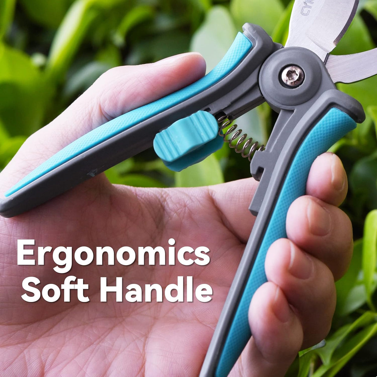 CYRUS 6” Gardening Scissors Hand Pruner Pruning Shear with Curved Stainless Steel Blades Plant