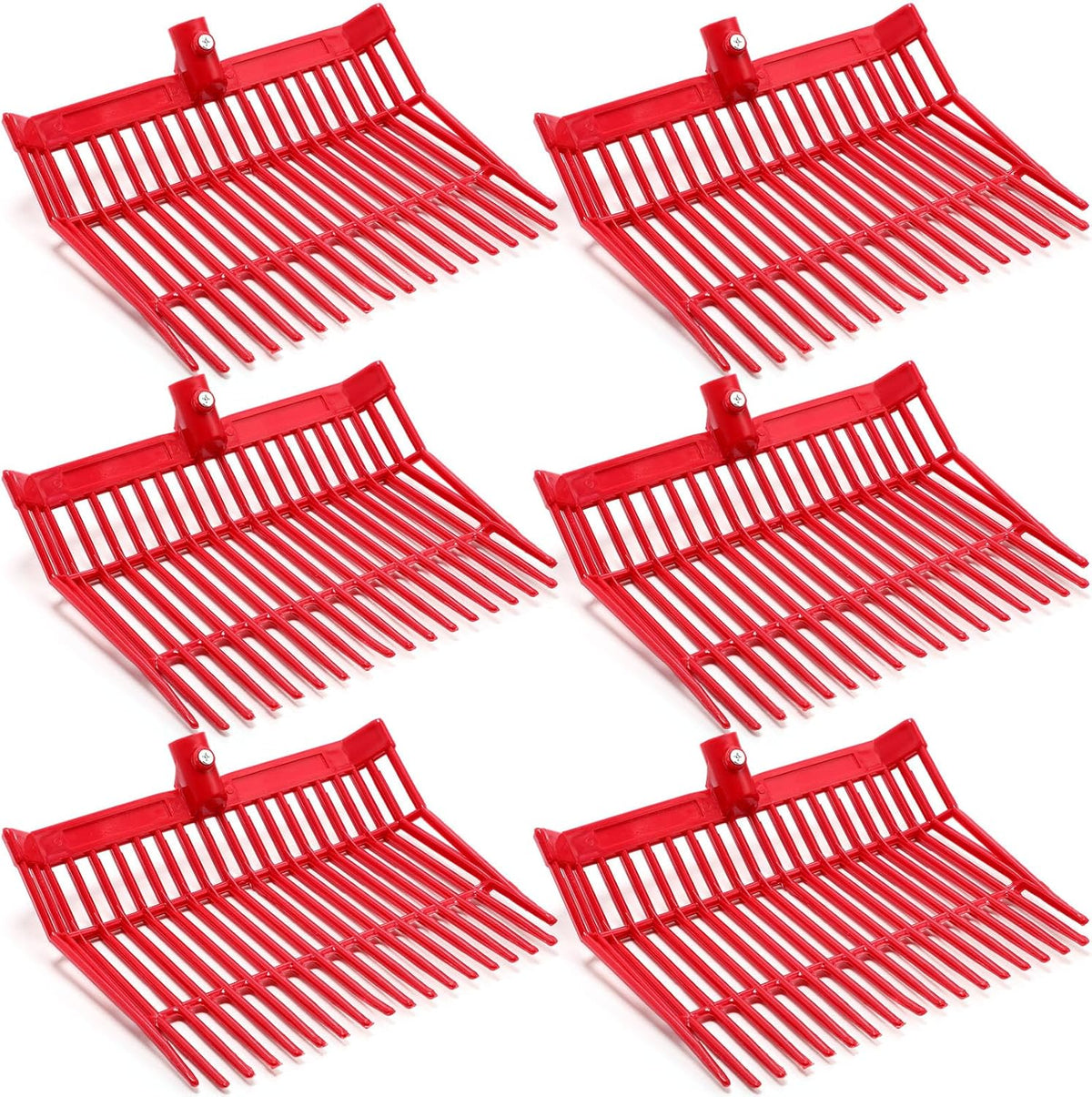 Lasnten 6 Pcs Manure Fork Replacement Head, 18 Tines Pitchfork Head with Screws and Nuts, Horse