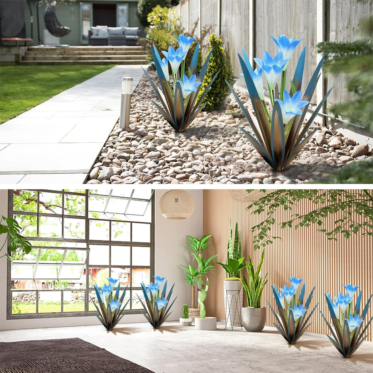 Homight Metal Agave Plant Outdoor Decoration Lily Mexican Yard Art Garden Gift Home Decor Hand