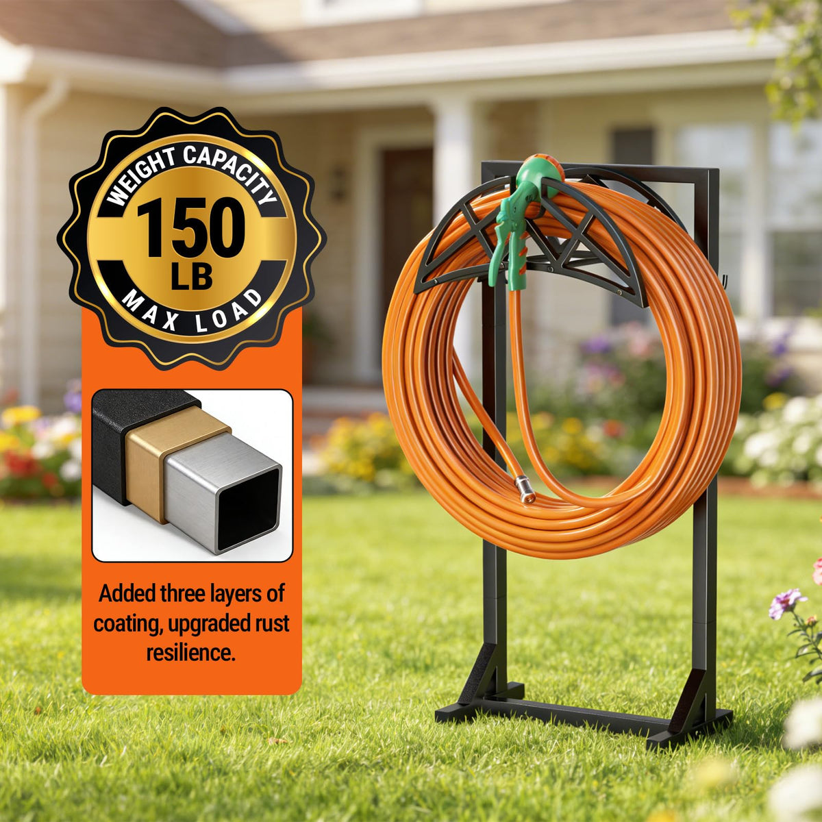 YFFSRJDJ Garden Hose Reel, Heavy Duty Water Hose Holder for Outside