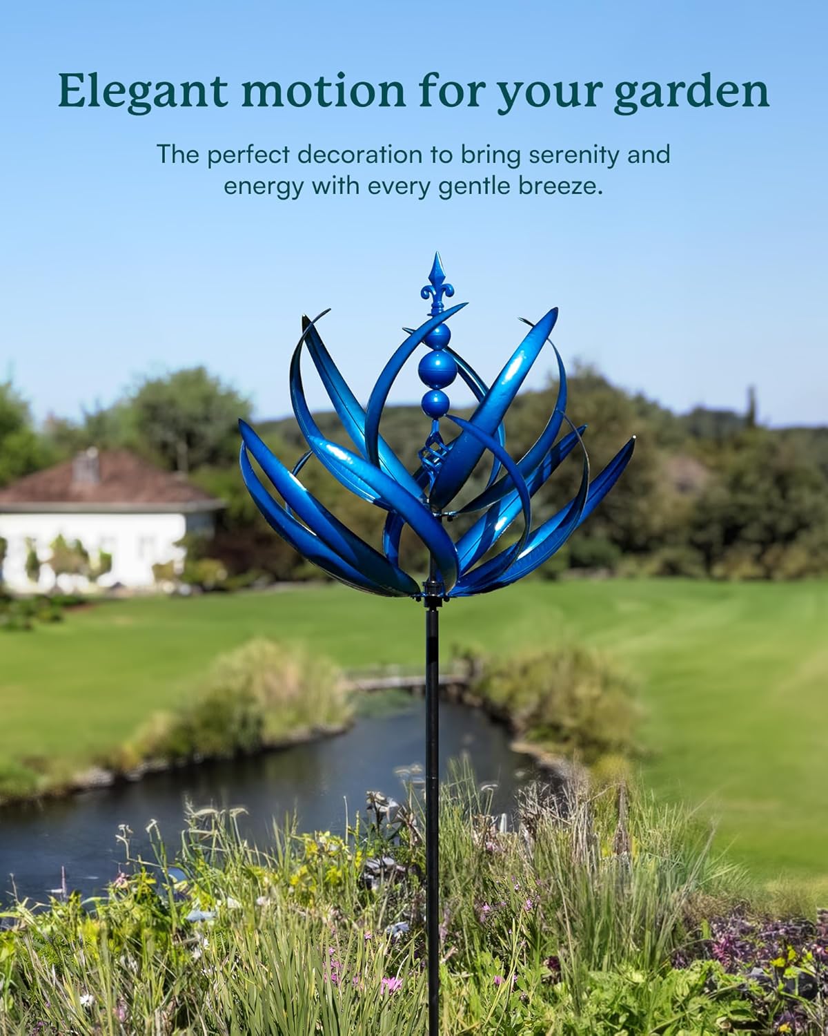 91 inch Wind Spinners Outdoor - Extra Large Outdoor Metal Wind Sculptures Spinners with Stake