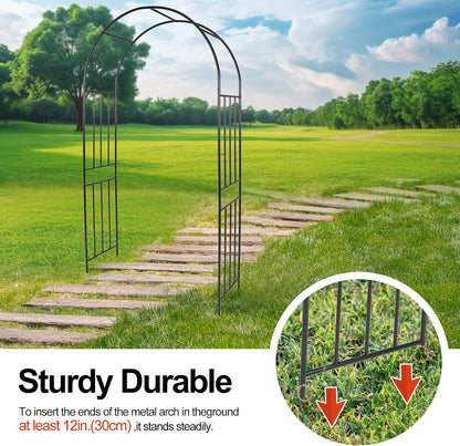 Metal Garden Arch 7.2ft High Wide Garden Arbor for Various Climbing Plant Outdoor Garden Archway